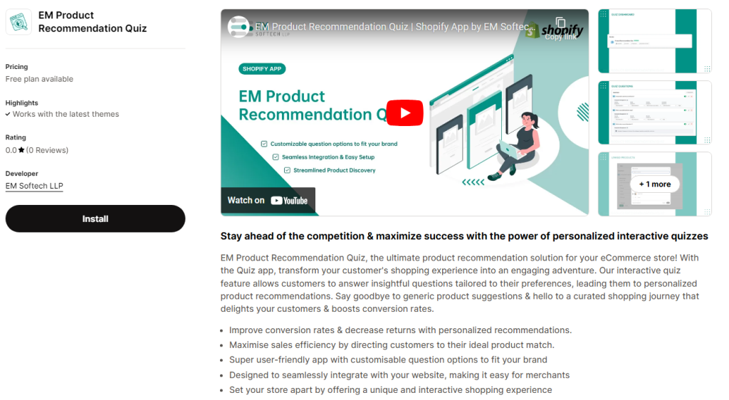 EM Product Recommendation Quiz